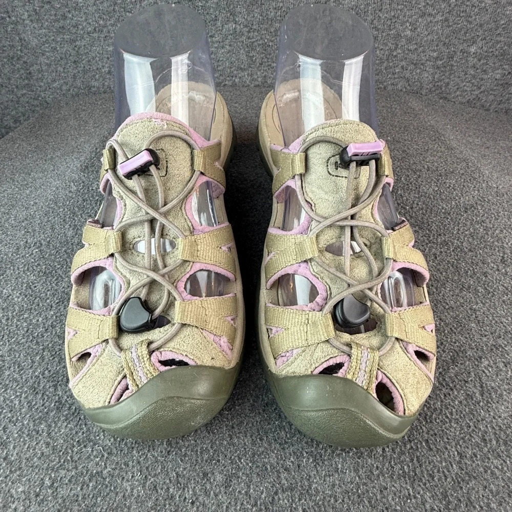 Keen Bali Strap Sandals Womens 8 Khaki/Lavender Waterproof Slide Shoes
